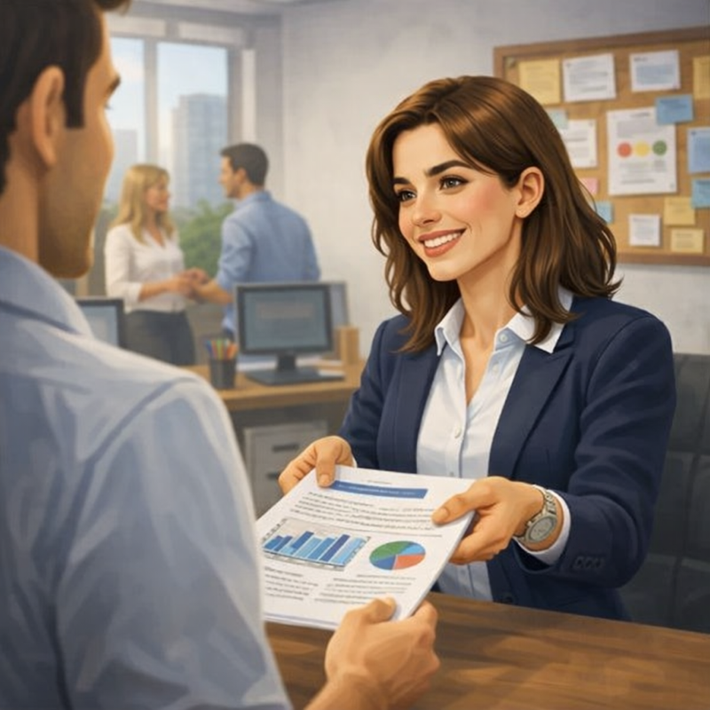 A professional communication setting.